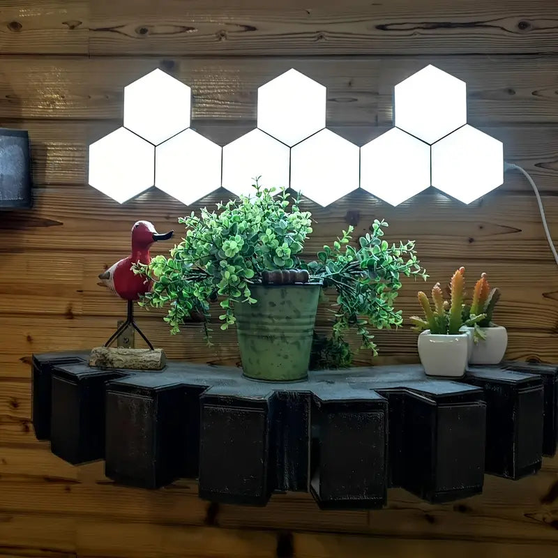 USB Powered Smart Touch LED Hexagon Wall Lights