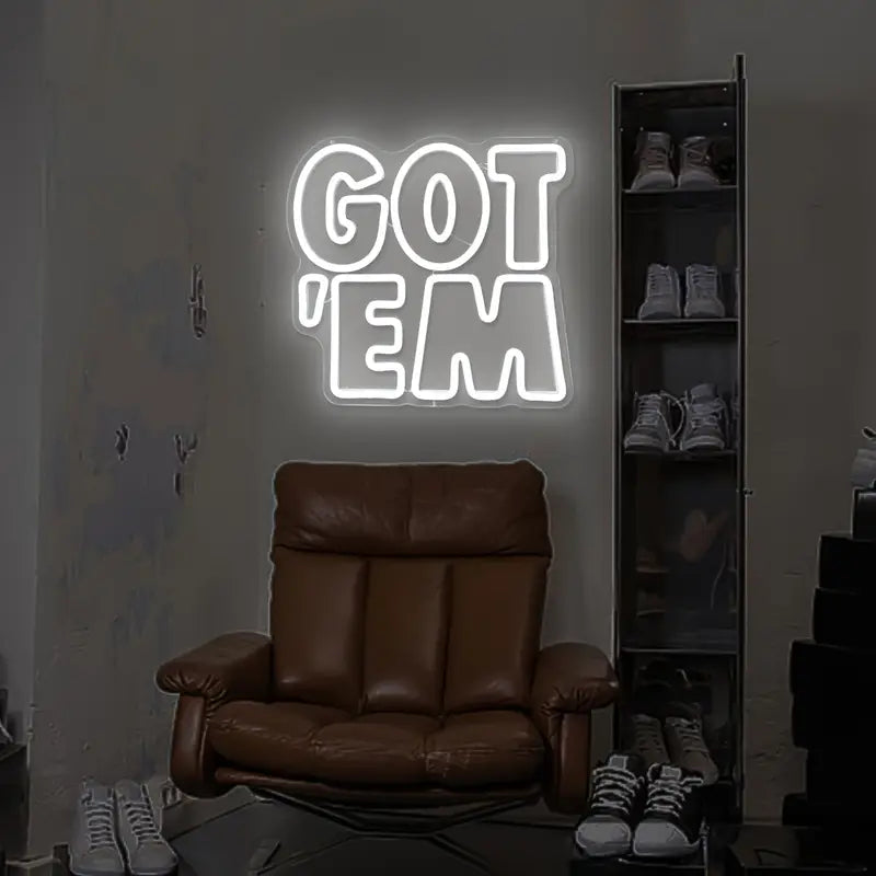 Got'Em LED Neon Sign - White, USB Powered Wall Hanging Decor