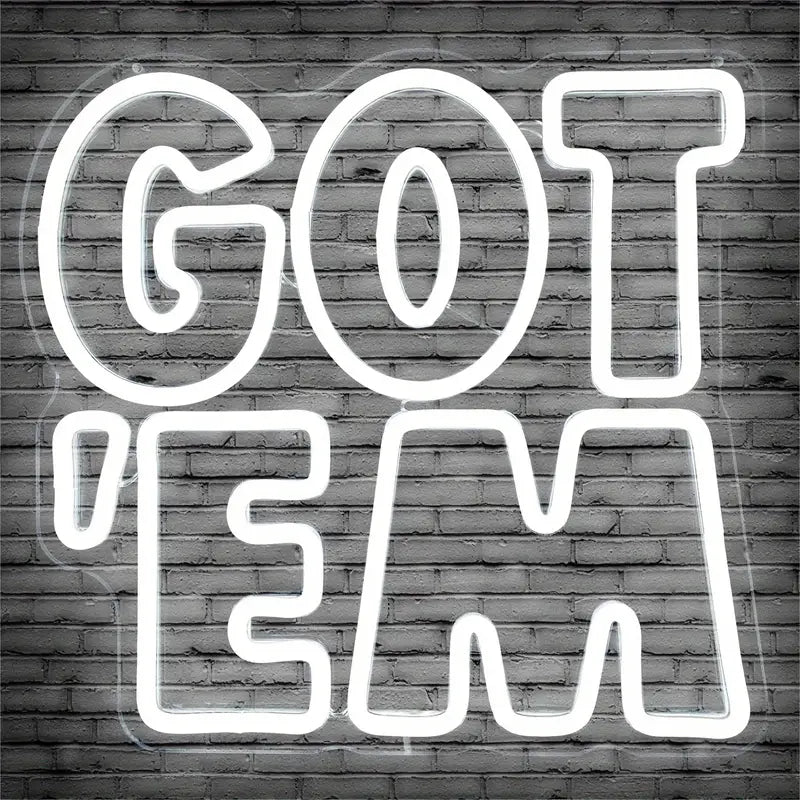 Got'Em LED Neon Sign - White, USB Powered Wall Hanging Decor