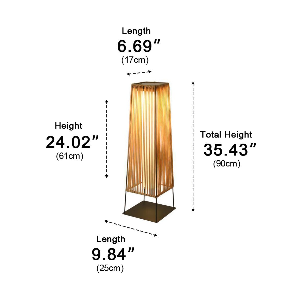 Artisanal Modern Waterproof Rattan LED Outdoor Floor...