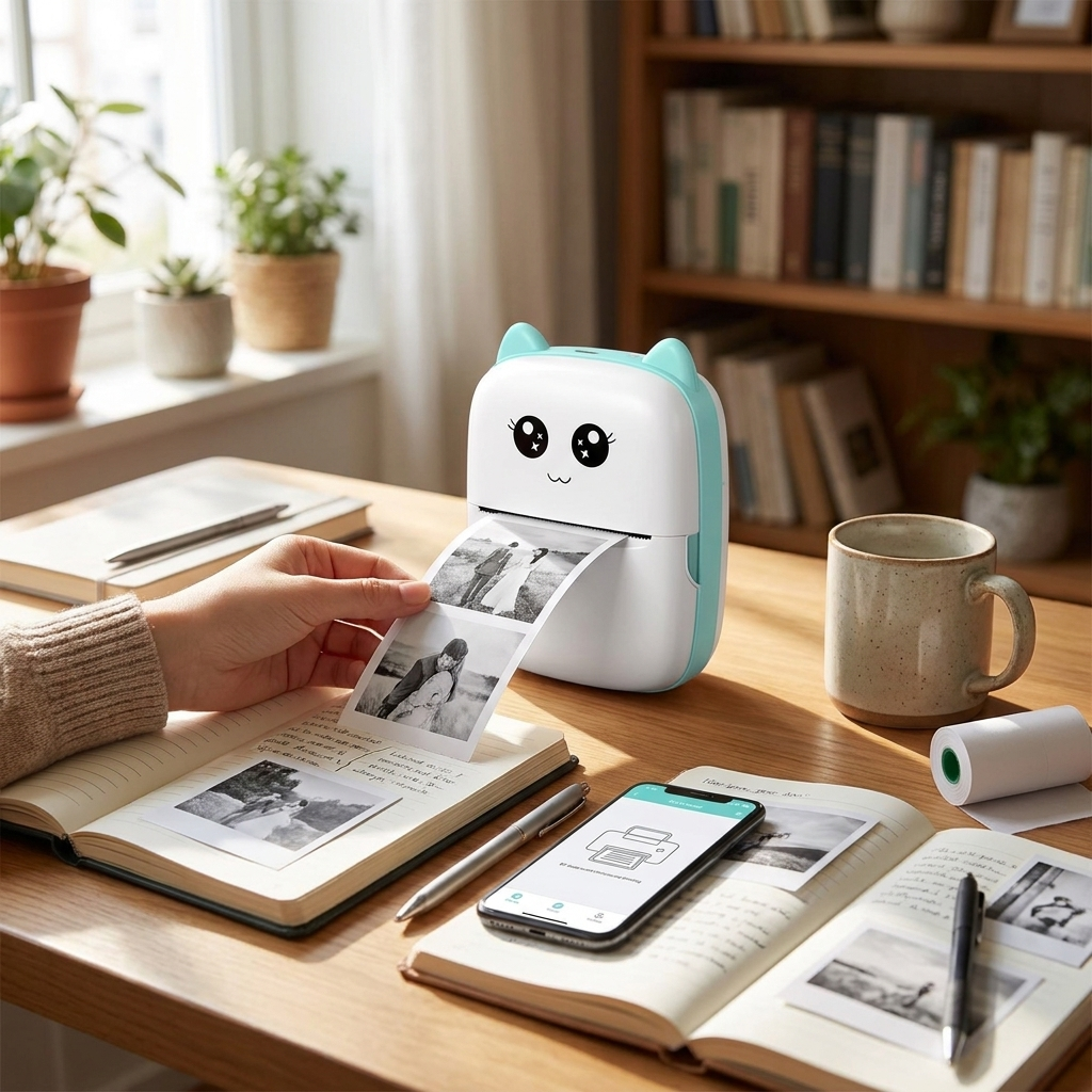 Mini Wireless Portable Thermal Label Printer lifestyle