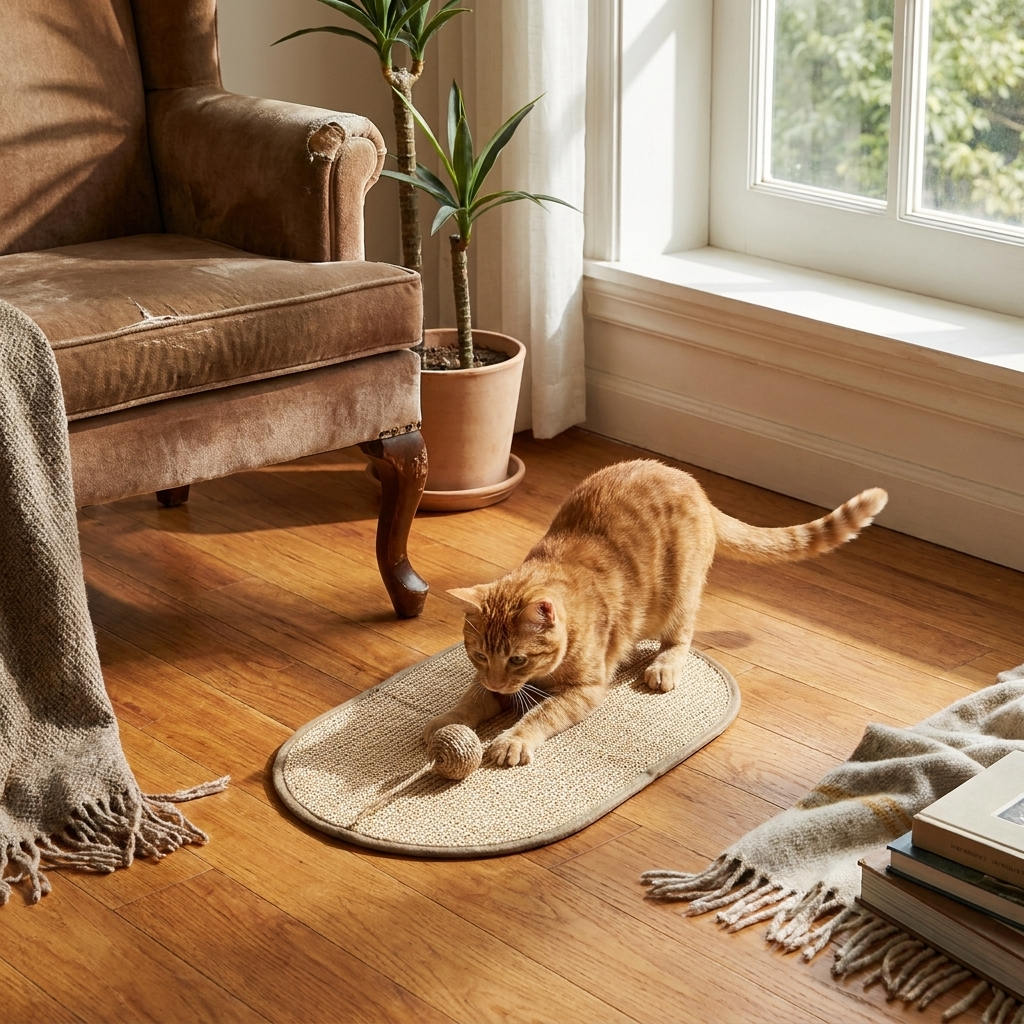 Sisal 3 in 1 Wall Mounted Cat Scratch Pad lifestyle