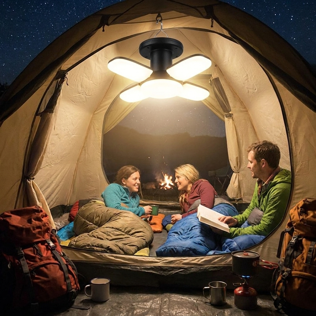 Solar USB Folding Leaf Camping Lantern lifestyle