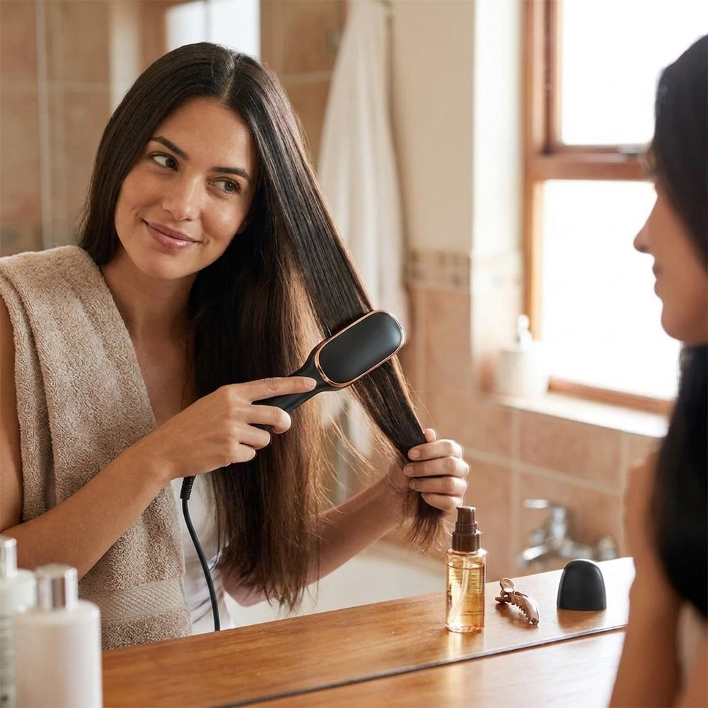 Wireless 2 in 1 Portable Ceramic Hair Straightener