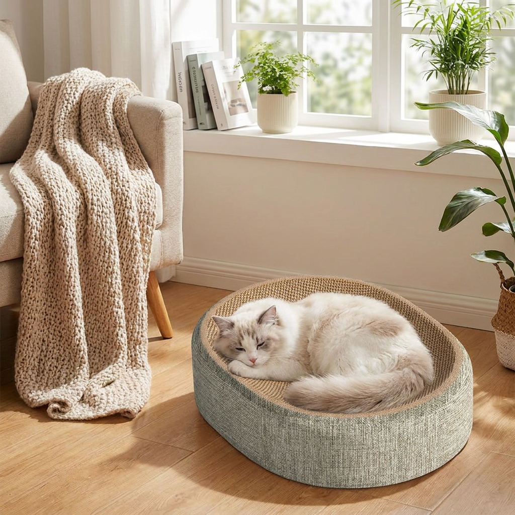 Oval Sisal 2 in 1 Cat Scratcher Bed
