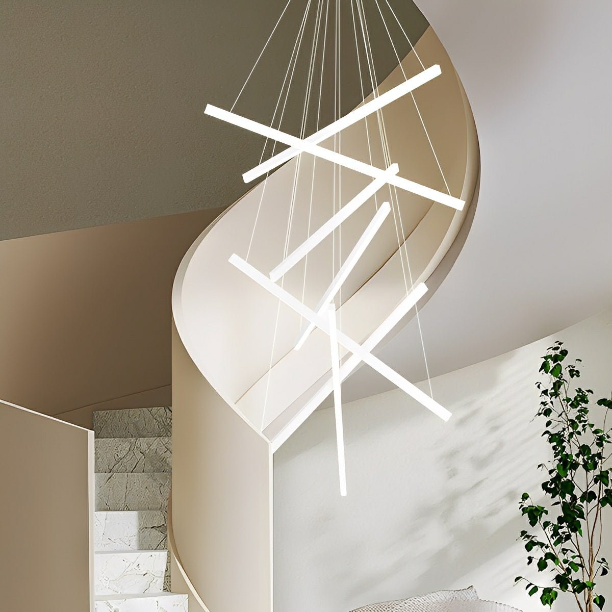 Minimalist Strip Stepless Dimming LED White Modern...