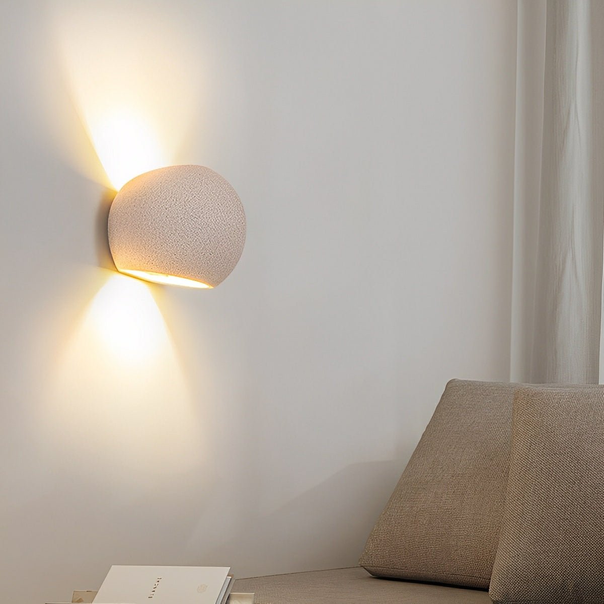 Modern Concrete Egg-Shaped Up and Down LED Wall Sconces