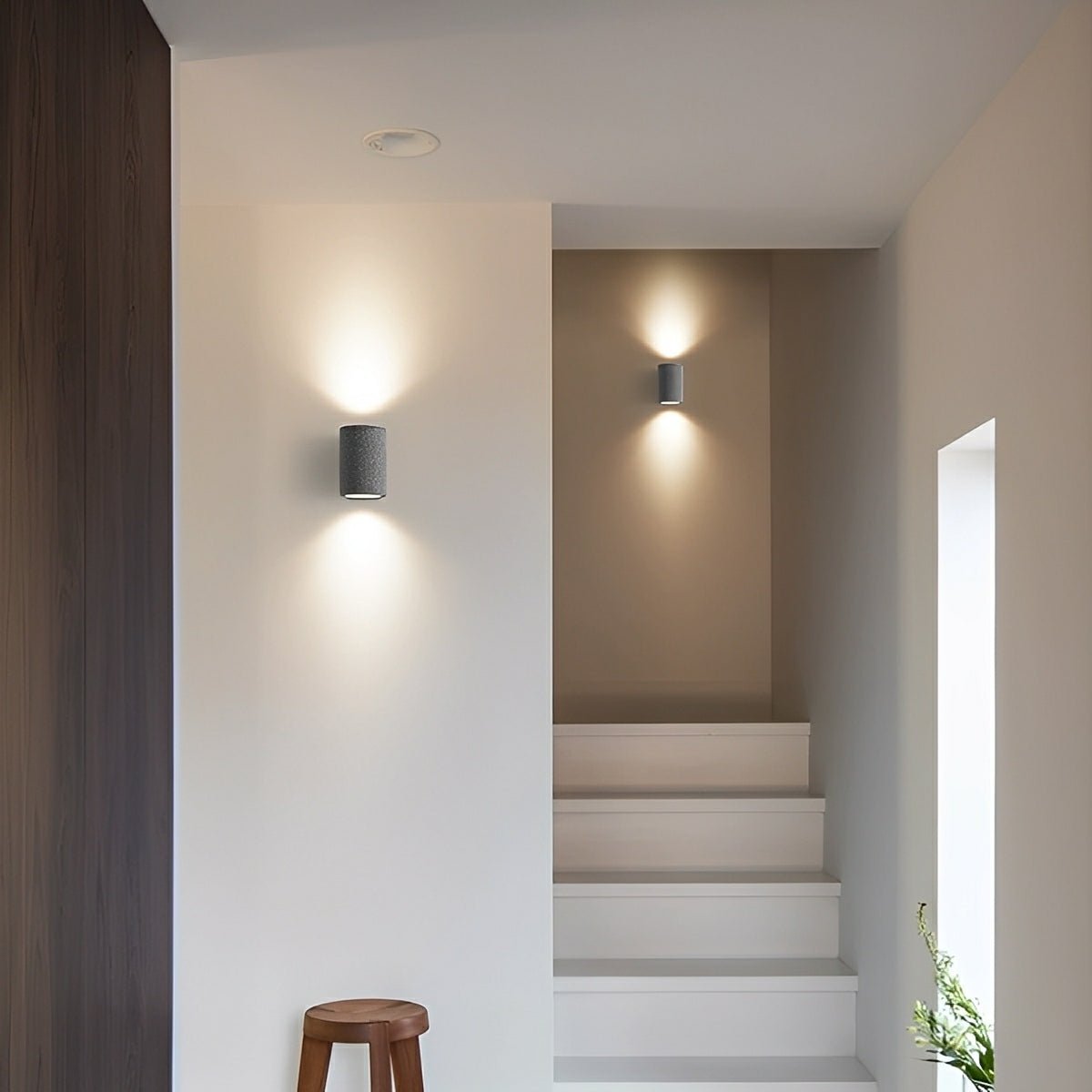 Modern Concrete Oval Up and Down LED Wall Sconces