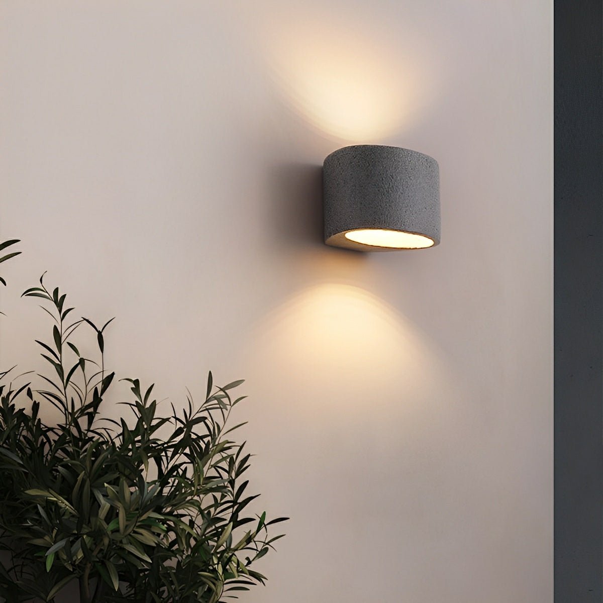 Modern Concrete Oval Up and Down LED Wall Sconces
