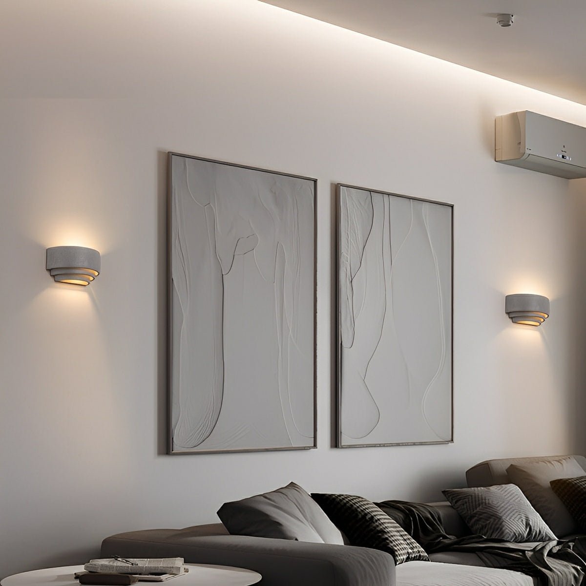 Modern Concrete Tiered Up and Down LED Wall Sconces