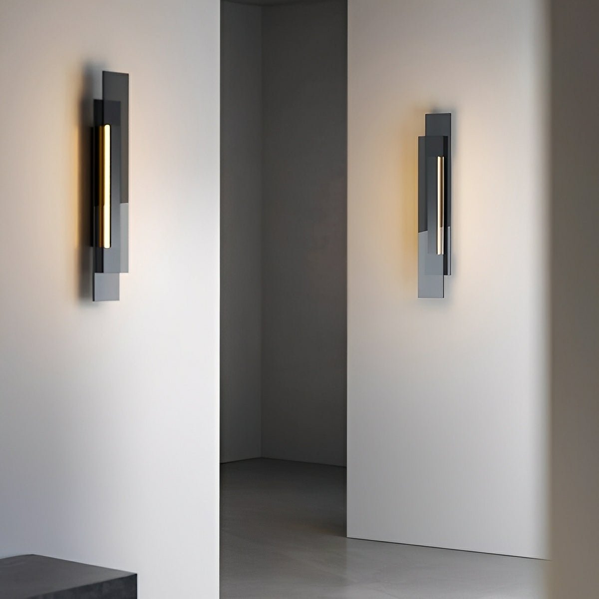 Modern Minimalist Tiered Glass LED Wall Sconce