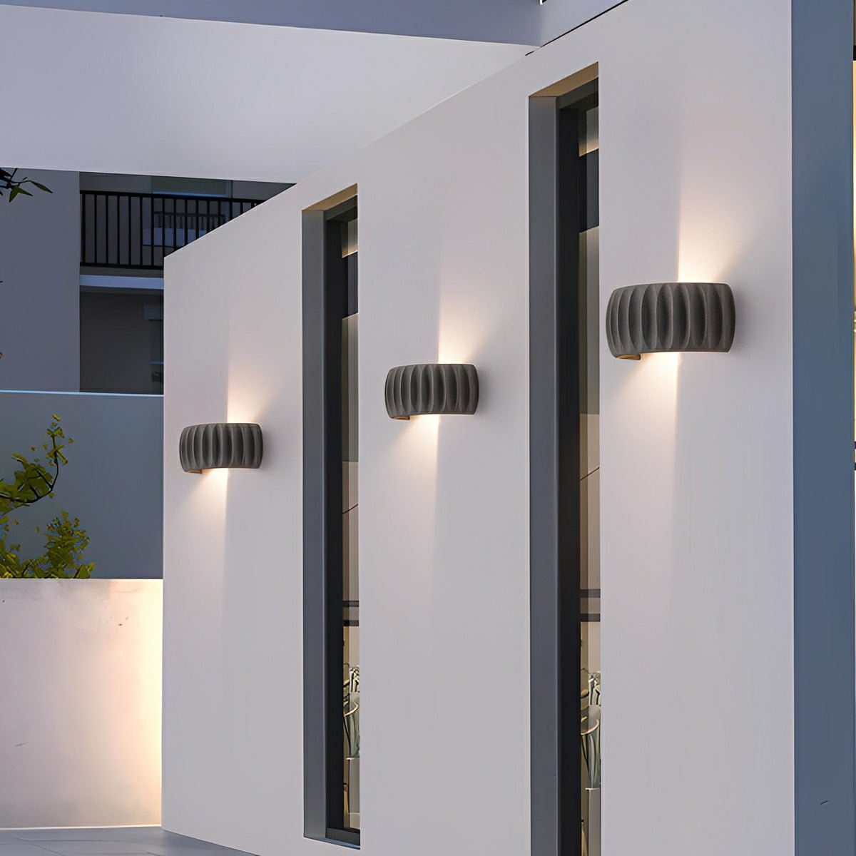 Modern Waterproof Arc Concrete Carve Up and Down LED...