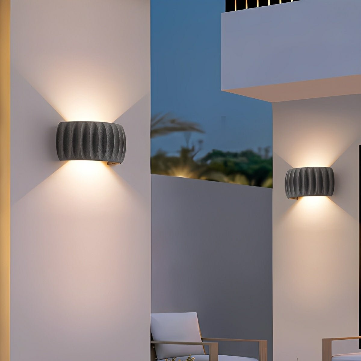 Modern Waterproof Arc Concrete Carve Up and Down LED...