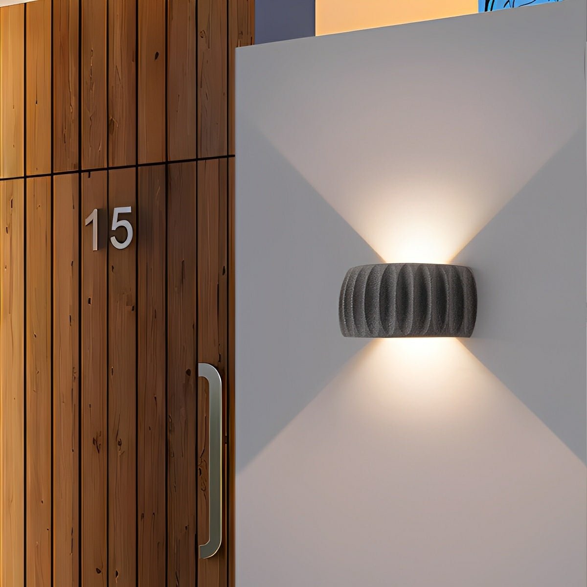 Modern Waterproof Arc Concrete Carve Up and Down LED...