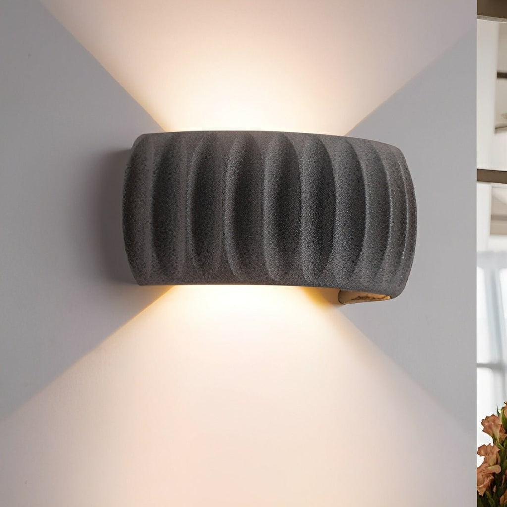Modern Waterproof Arc Concrete Carve Up and Down LED...