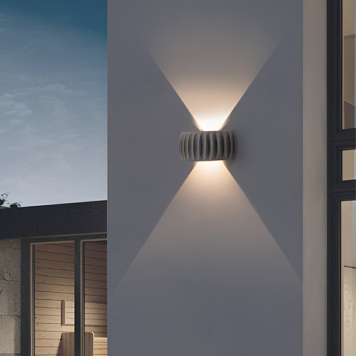 Modern Waterproof Arc Concrete Carve Up and Down LED...