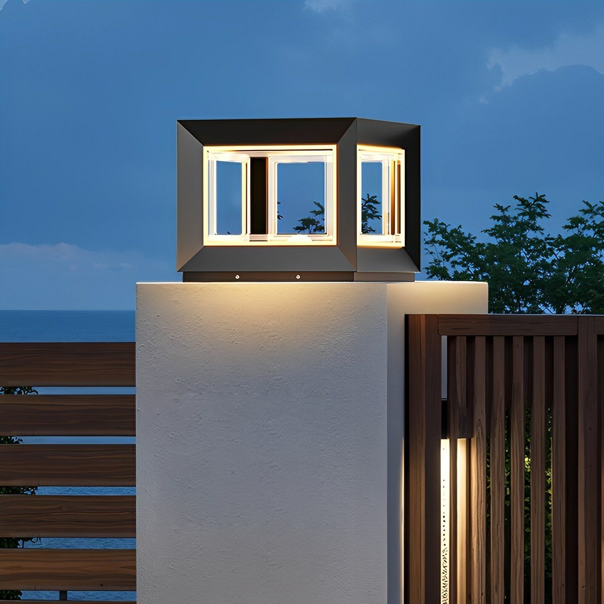 Square Modern Stainless Steel Waterproof LED Outdoor...