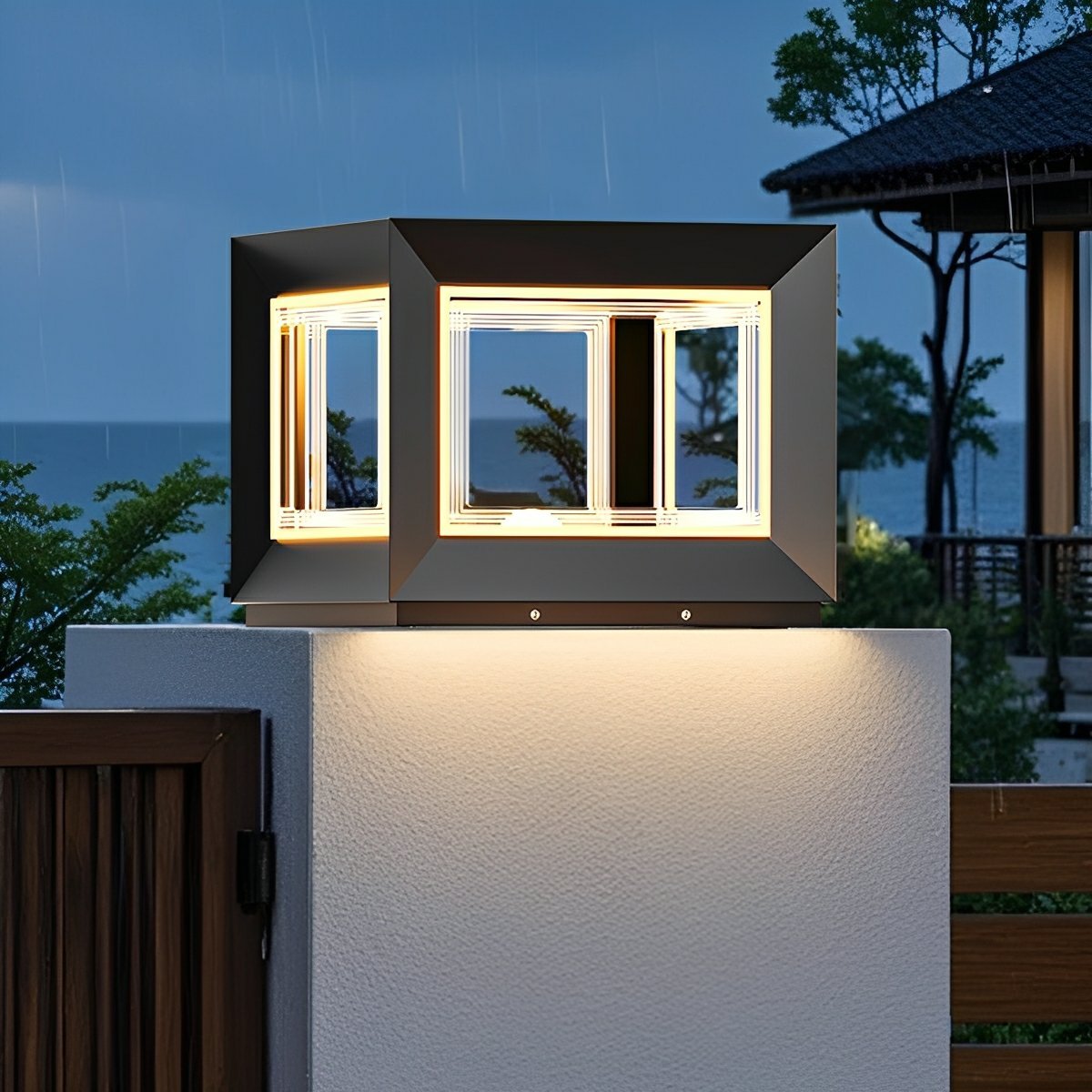 Square Modern Stainless Steel Waterproof LED Outdoor...