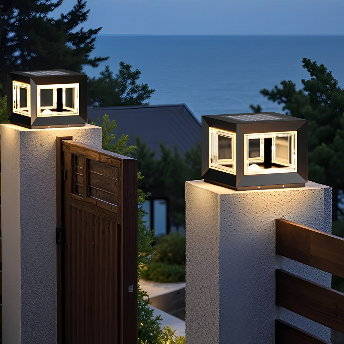 Square Modern Stainless Steel Waterproof LED Outdoor...