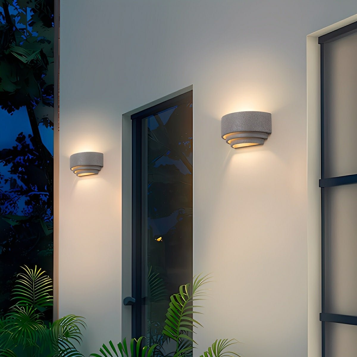 Waterproof Concrete Tiered Up and Down LED Outdoor Wall...