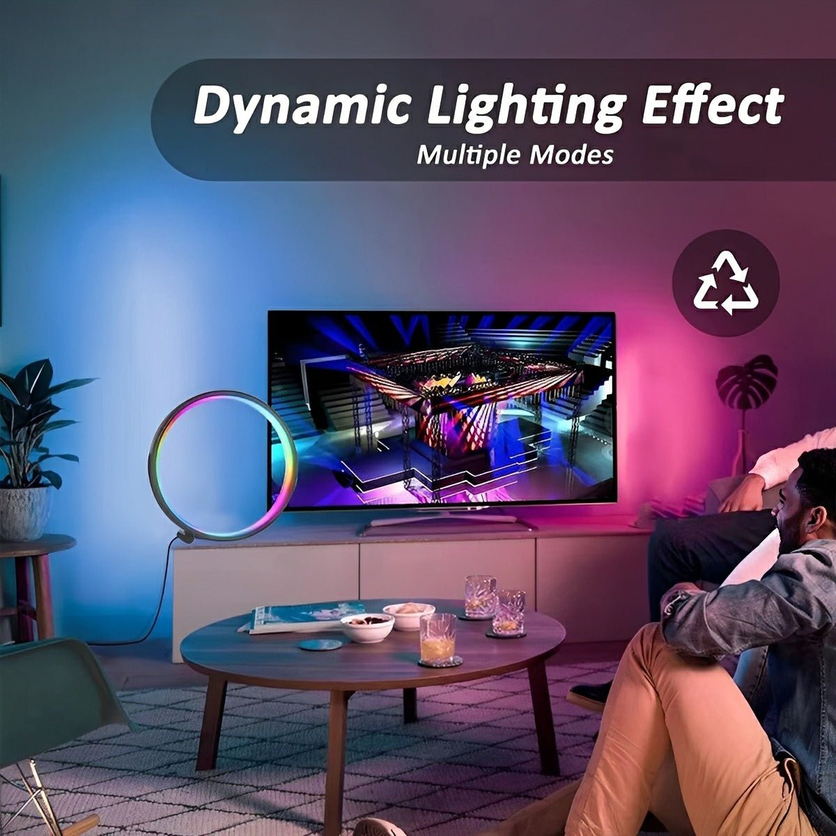 WIFI RGB Dimming Ring - Round Dynamic Ambient Night...
